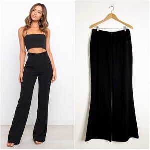 SNDYS Burland Pant Black High Rise Wide Leg Trousers Size Large NWT